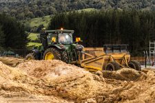 Drawbar scraper on ground in New Zealand