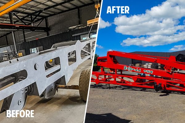 Before and After of Crane Painting in New Zealand