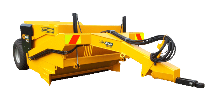 Yellow hydraulic wood splitter machine on a white background.