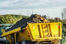 Low-Profile Construction Trailer Loaded with Materials in Rural New Zealand